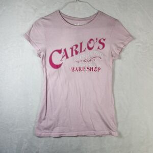 Carlos Bake Shop T Shirt‎ Hoboken NJ Since 1910 Graphic Pink Womens